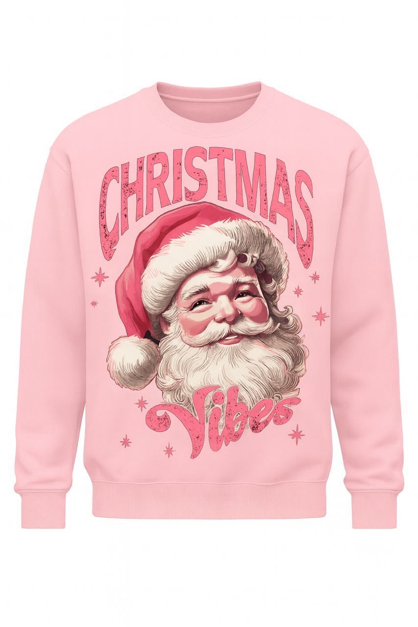 Sweater - CHRISTMAS VIBES SANTA PINK -
