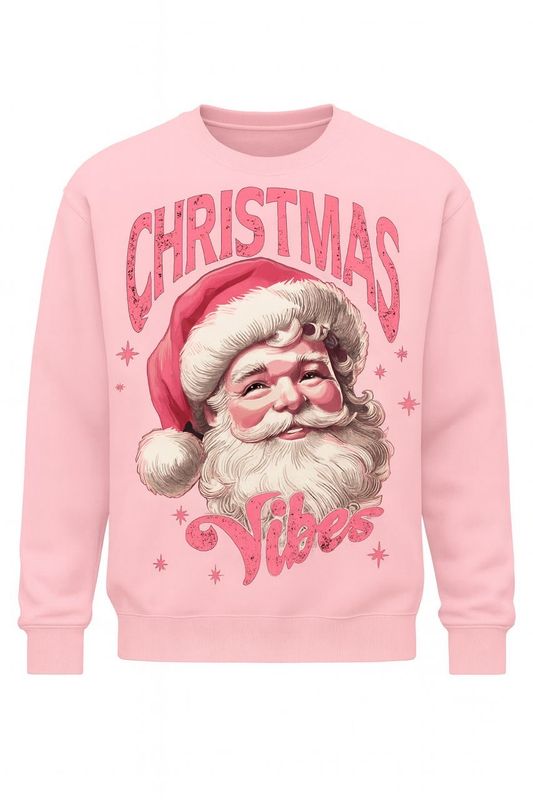 Sweater - CHRISTMAS VIBES SANTA PINK -