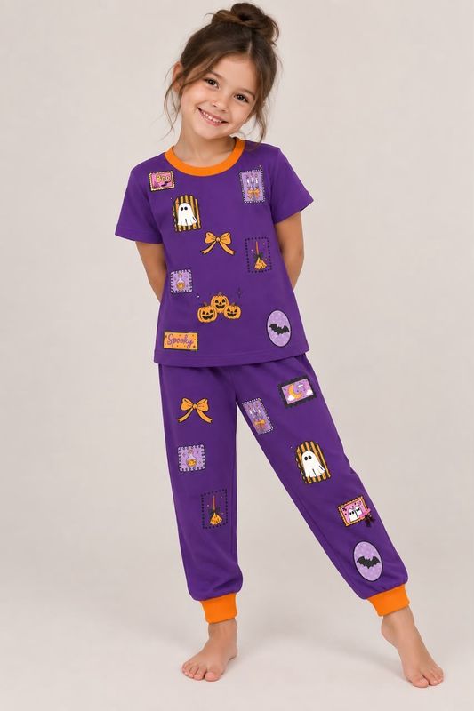 Pijama - Halloween Stamps Morada -