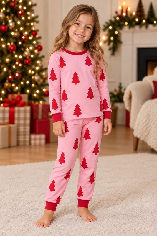 Pijama XMAS - XMAS TREES PINK -