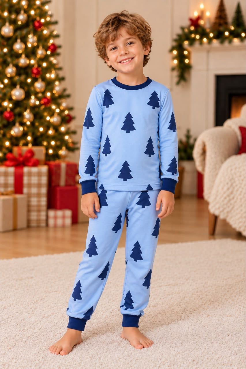 Pijama XMAS - XMAS TREES BLUE -