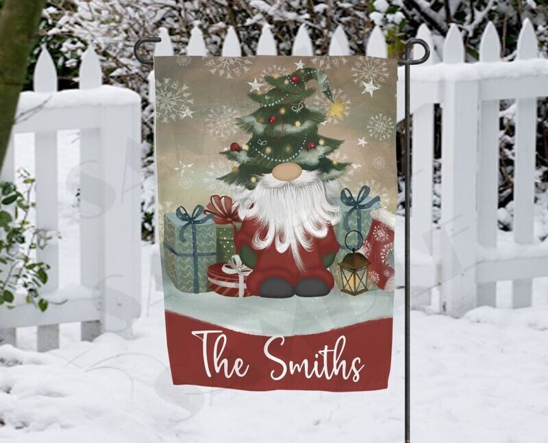 Gnome Tree Garden Flag