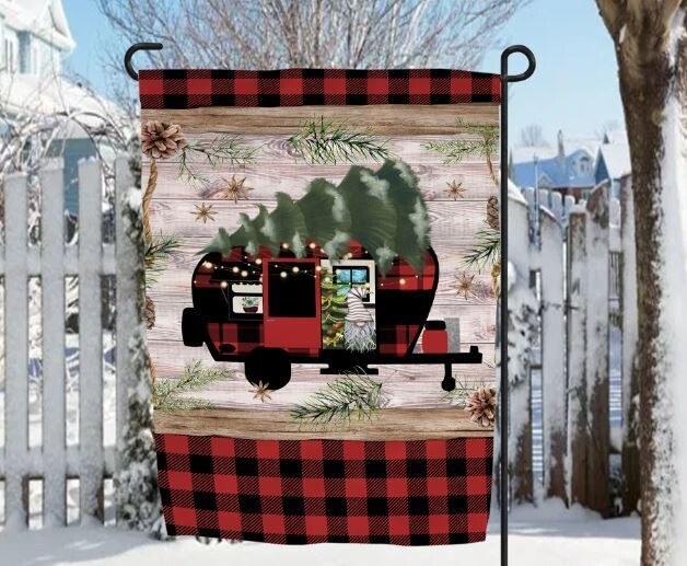 Christmas Camper  Garden Flag