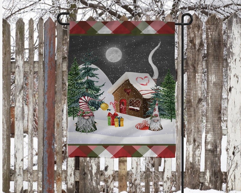 Christmas Gnome Garden Flag