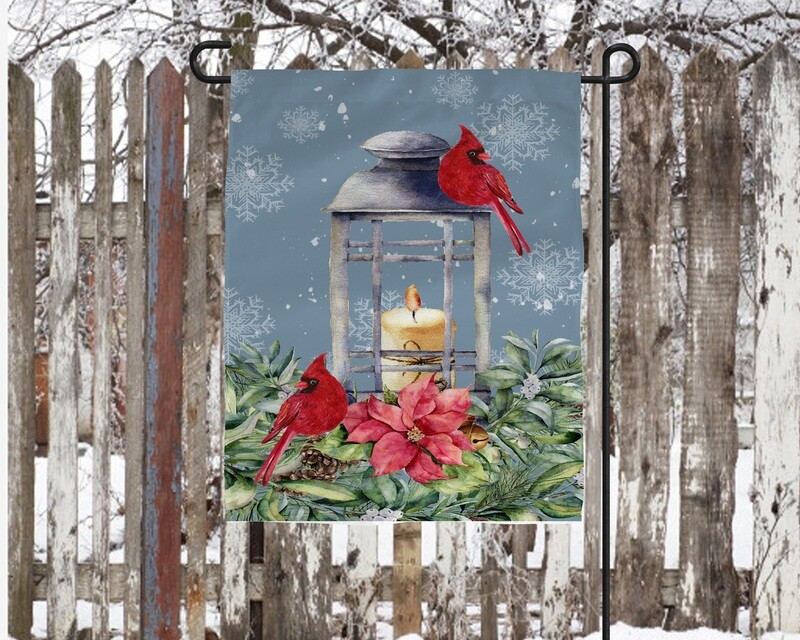 Cardinal with Candle Garden Flag