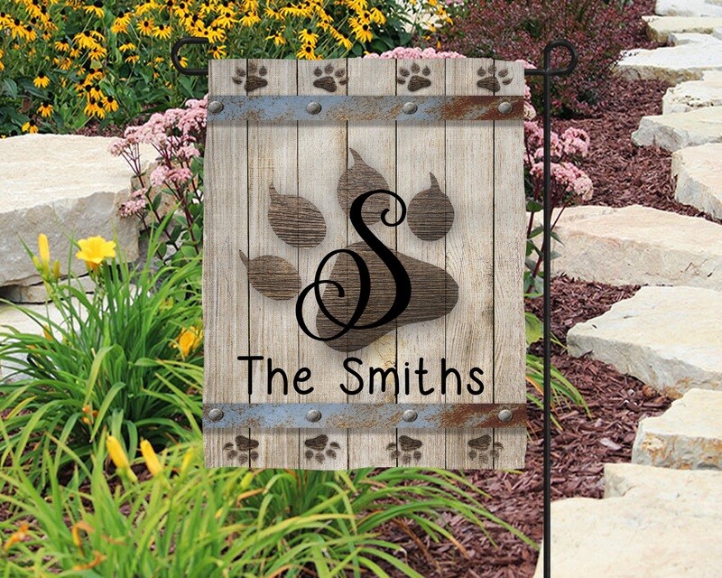 Rustic Cat Paw  Garden Flag
