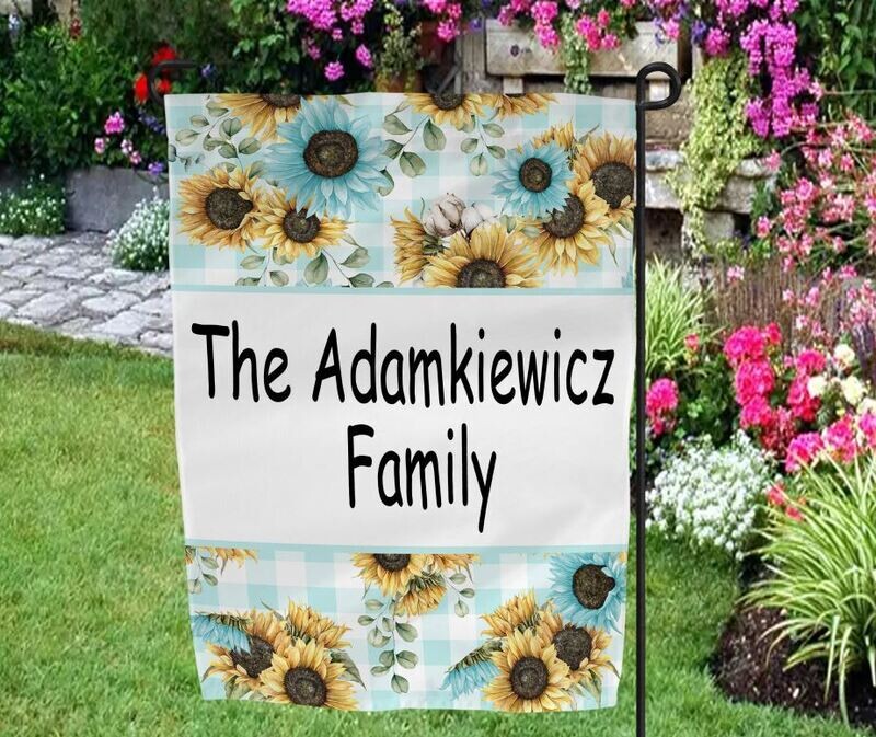 Sunflowers in Teal  Garden Flag