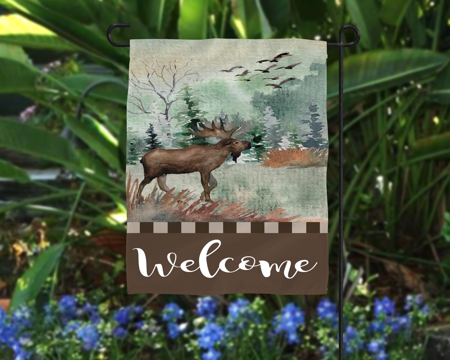 Moose Flag Garden Flag