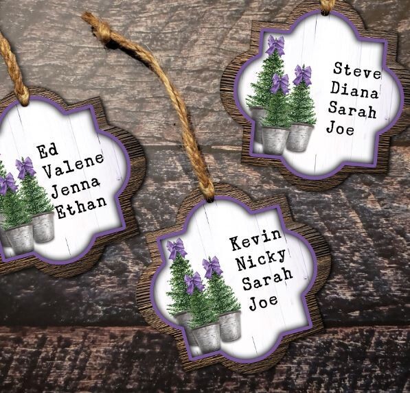 Family Quatrefoil Single Sided Hardboard Ornament