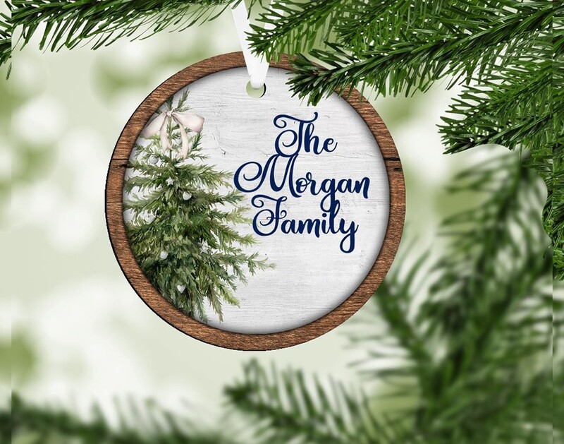 Christmas Country Tree Metal Ornament