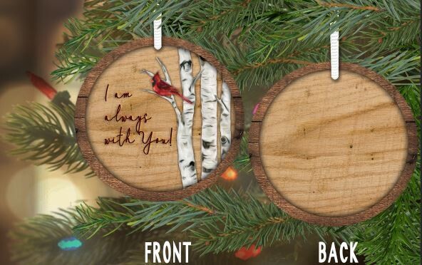 I am always with you round metal ornament