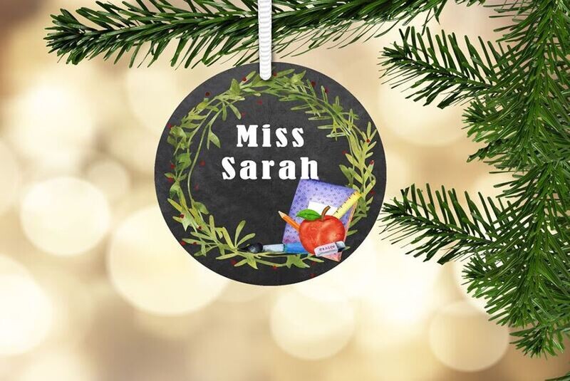 Teacher Chalk Board Metal Ornament