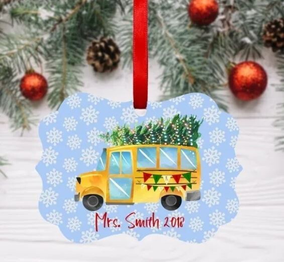 School Bus Benelux Metal Ornament