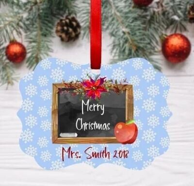 Chalk Board Teacher Benelux Metal Ornament