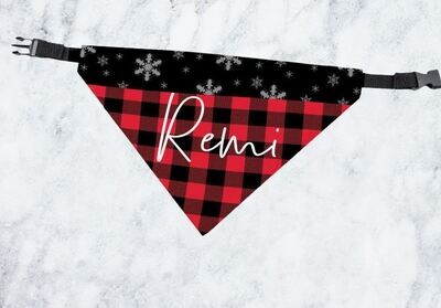 Black Buffalo Plaid Pet Scarf ( collar not included)