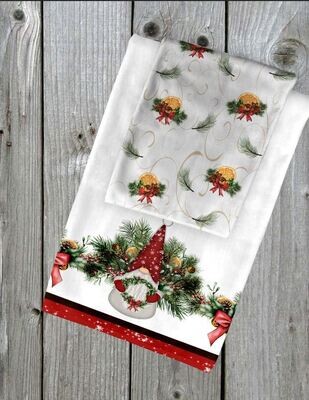 Red Christmas Gnome Set Towel Set