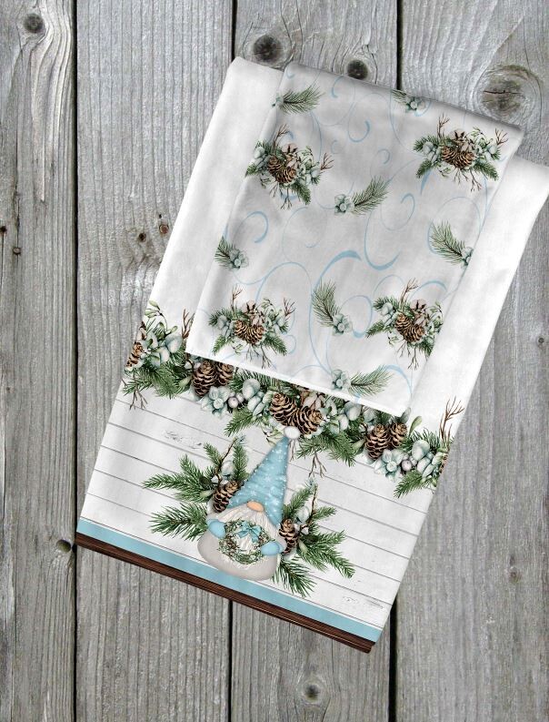 Teal Winter Gnome Towel Set