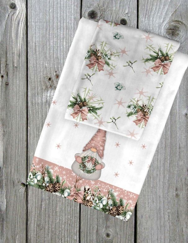 Pink Winter Gnome Towel Set