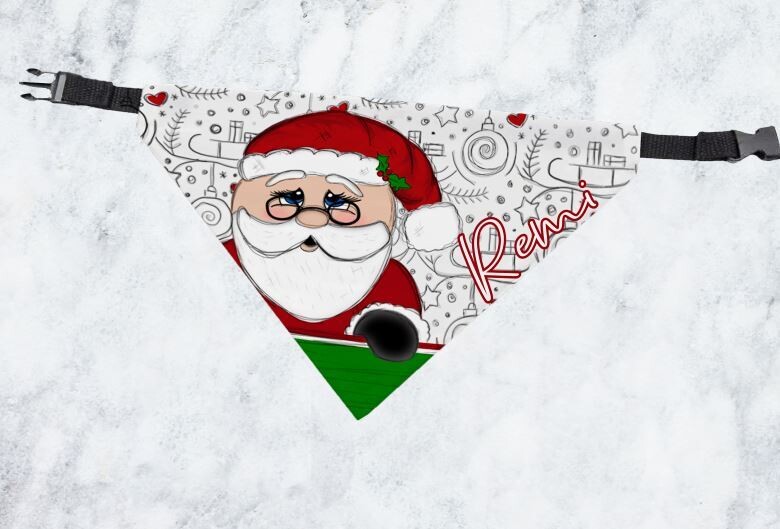 Santa  2 Pet Scarf ( collar not included)