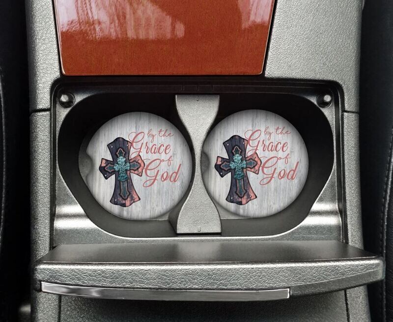 By the Grace of God   Car Coaster
