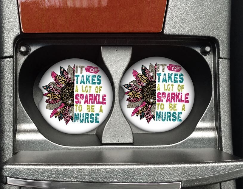 Lot of Sparkle to be a Nurse Car Coaster