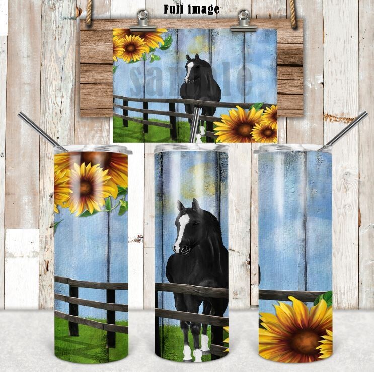 Horse with Sunflowers 20oz Tumbler