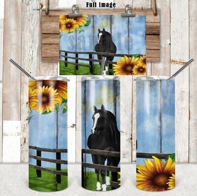 Horse with Sunflowers 20oz Tumbler