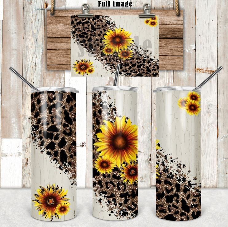 Sunflower and Cheetah  20oz Tumbler