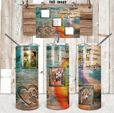 You left paw prints  20oz Tumbler with personalization
