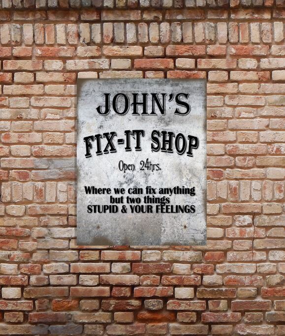 Fix it Shop Metal Sign 8 x 12