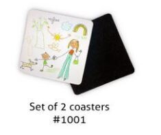 Kids Art work  Coasters Set of 2