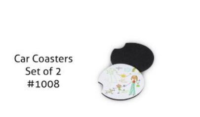 Kids Art Work  Set of 2 Car Coasters