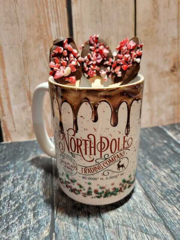 North Pole Mugs with stir ins