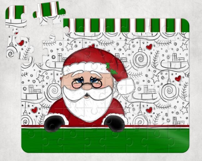 Doodle Santa or Reindeer Puzzle