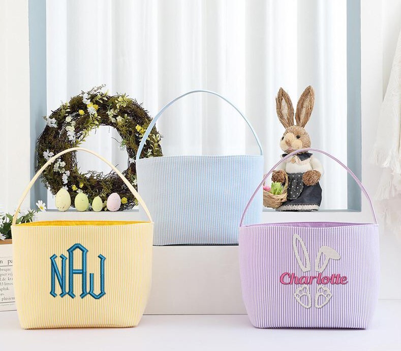YELLOW Easter Bucket Pre-Order with Embroidery