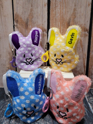 Plushie Bunny Keychains with Personalization