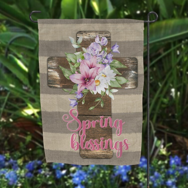 Garden Flag Wooden Cross Bundle