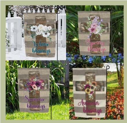 Garden Flag Wooden Cross Bundle