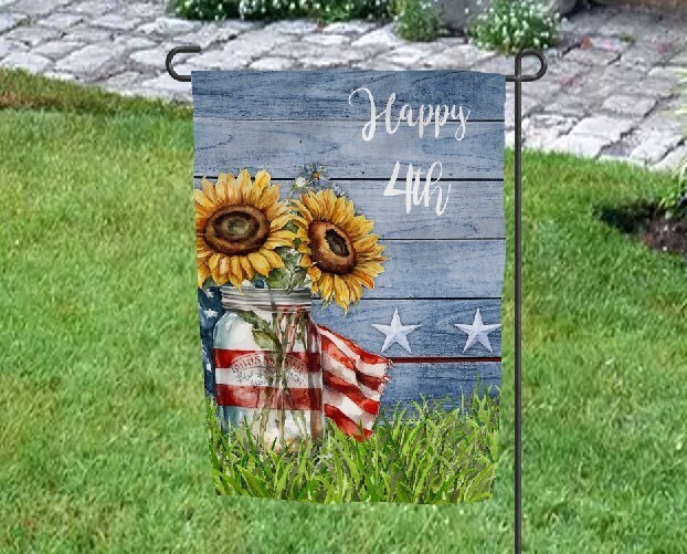 Patriotic Sunflower  Garden Flag