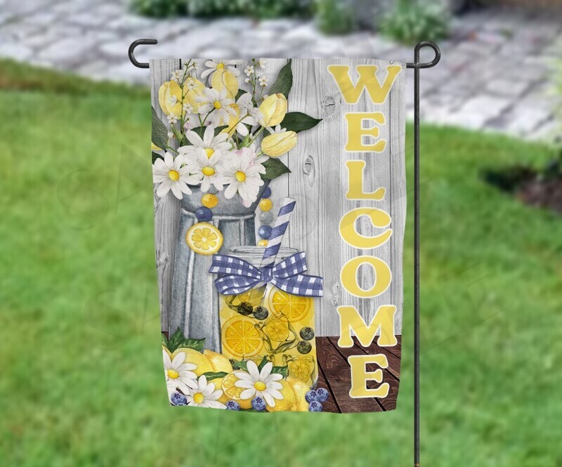 Blueberries and Lemonade Garden Flag