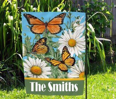 Butterflies and Daisies   Garden Flag