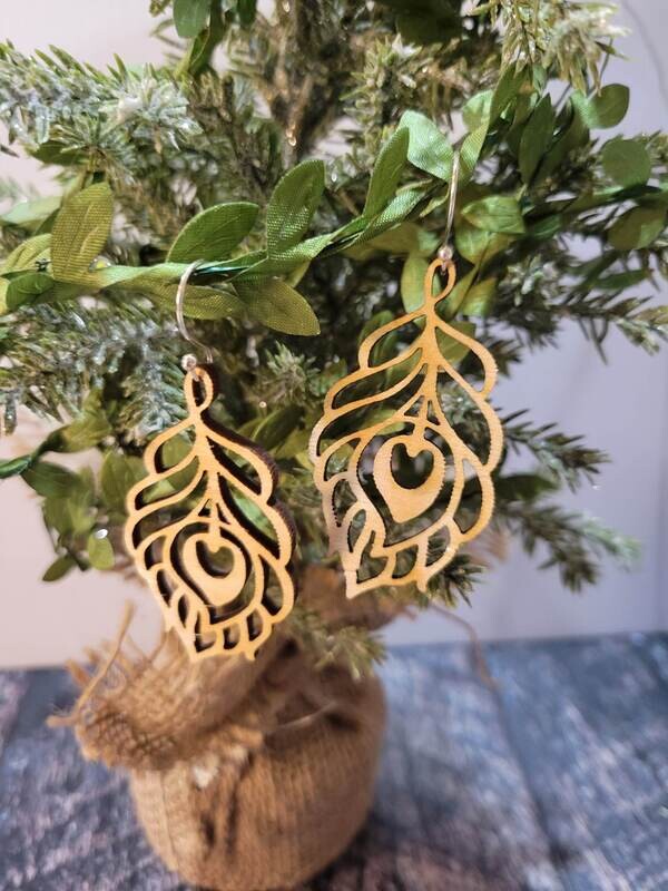 Medium Wood Teardrop Earrings