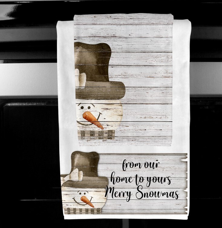 Wooden Snowman  Towel Set