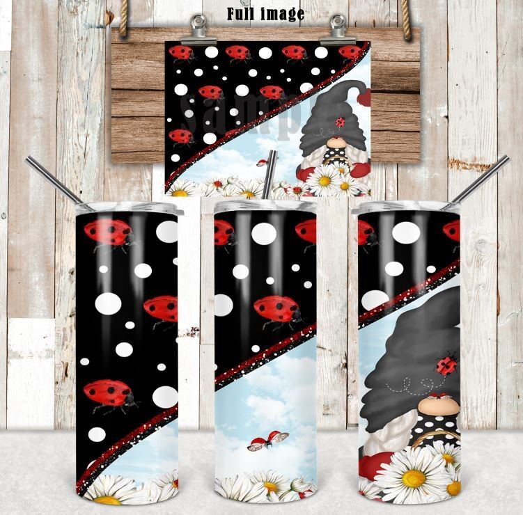 Ladybug Gnome 20 oz tumbler