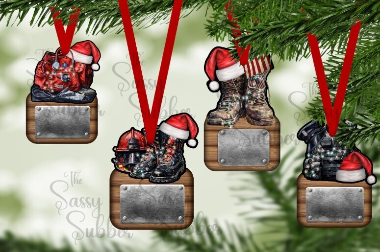 Those Serving and Protecting Us  Hardboard Ornament