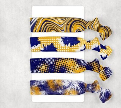 AP Blue and Gold Elastic hair ties