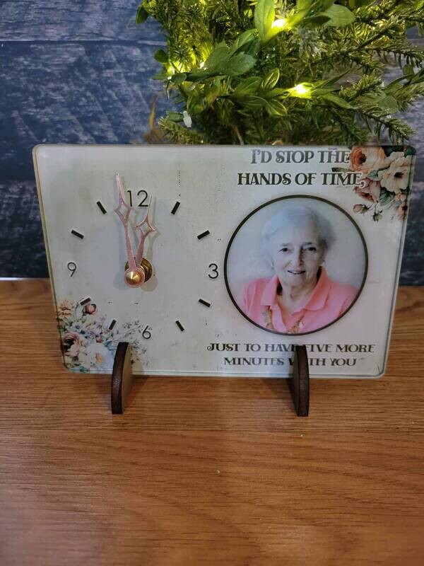 Acrylic 4 x 6 Memorial  Clock