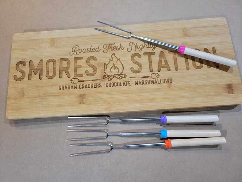 Smores Board with and without custom sticks