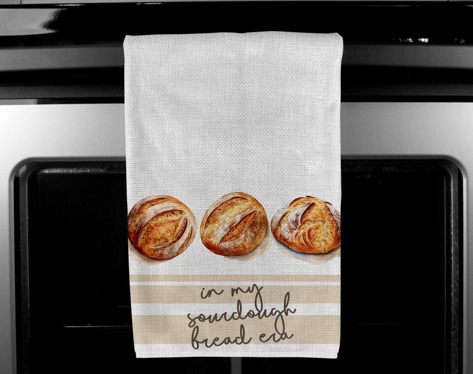 Faux Linen In my sourdough era  SINGLE towel