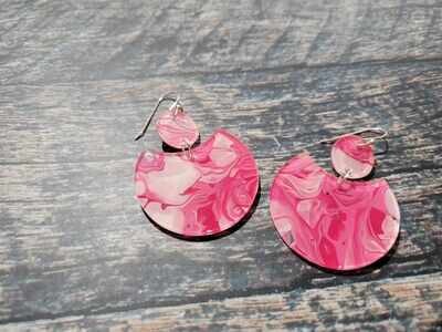 Pink Swirl Acrylic Earrings